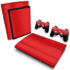 Adesivo Compatível PS3 Super Slim Skin - Fibra De Carbono Vermelho