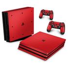 Adesivo Compatível PS4 Pro Skin - Fibra De Carbono Vermelho