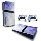 Adesivo Compatível PS5 Pro Skin Horizontal Folhas Lilás