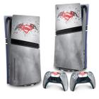 Adesivo Compatível PS5 Pro Skin Vertical Batman Vs Superman Logo