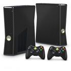 Adesivo Compatível Xbox 360 Slim Skin - Fibra De Carbono Preto