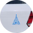 Adesivo de Carro Árvore de Natal Decorada - Cor Azul