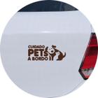 Adesivo de Carro Cuidado Pets a Bordo - Cor Marrom