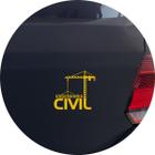 Adesivo de Carro Engenheiro Civil Profissão Engenharia Civil - Cor Amarelo