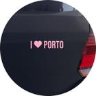 Adesivo de Carro Eu Amo Porto - I Love Porto - Cor Marrom