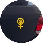 Adesivo de Carro Feminismo Punho Símbolo - Cor Amarelo