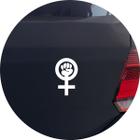 Adesivo de Carro Feminismo Punho Símbolo - Cor Branco