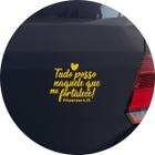 Adesivo de Carro Frase Bíblica Fé em Deus Tudo Posso - Cor Vinho - Melhor Adesivo