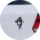 Adesivo de Carro Jesus Cristo e Cruz - Cor Preto