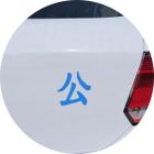 Adesivo de Carro Justiça Kanji Japonês - Cor Azul Claro - Melhor Adesivo