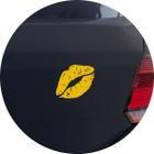 Adesivo de Carro Lábios Beijo Boca e Batom - Cor Amarelo