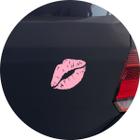 Adesivo de Carro Lábios Beijo Boca e Batom - Cor Rosa Claro
