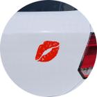 Adesivo de Carro Lábios Beijo Boca e Batom - Cor Vermelho