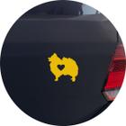 Adesivo de Carro Lulu Da Pomerânia - Cor Amarelo