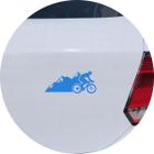 Adesivo de Carro Mountain Bike - Ciclismo Bicicleta - Cor Azul Claro