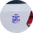 Adesivo de Carro Nas Mãos De Deus - Cor Azul