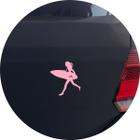 Adesivo de Carro Surfista Mulher com Prancha - Cor Rosa Claro