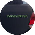 Adesivo de Carro Vigiado Por Exu Candomblé Umbanda - Cor Verde Claro