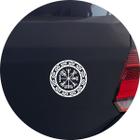 Adesivo de Carro Viking Nórdico Vegvísir Red - Cor Branco