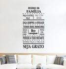 Adesivo De Decoração De Parede Frase Regras Da Família Lindo - Gaudesivos