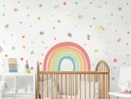 adesivo de parede arco íris e bolinhas candy colors - Senhorita Decor