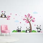Adesivo de Parede Árvore de Cerejeira e Pandas - Quartinhos