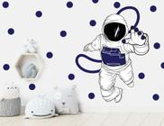 Adesivo de Parede Astronauta Espaço Decoração azul marinho - senhorita decor