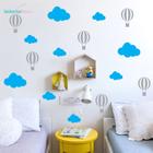 adesivo de parede balões e nuvens quarto infantil berçário - Senhorita Decor