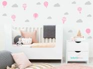 adesivo de parede decoração infantil balões e nuvens cute - Senhorita Decor