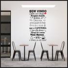 Adesivo De Parede Decorativo Frase Mensagem Bem-Vindo CAFETERIA - DEKAL DECOR