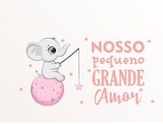 Adesivo De Parede Infantil Elefantinho Lua Com Frase Bebê