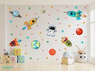 Adesivo De Parede Infantil Planetas Astronauta Foguetes - senhorita decor