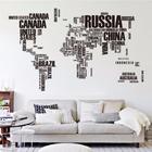 Adesivo De Parede Mapa Mundi 122 X 74 Com Com Letras