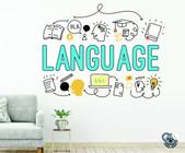 Adesivo De Parede Para Escola De Inglês Language 1,50X1,15Cm