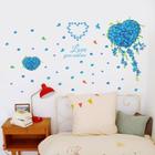 Adesivo de parede PVC Clover Butterfly Hearts Blue 90x60cm