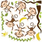 Adesivo de Parede Quarto Infantil Macacos Amigos - Quartinhos