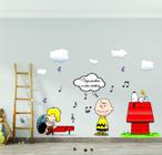 Adesivo de Parede Snoopy Charlie Brown e Frase - Colakoala Adesivos