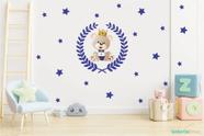 adesivo de parede urso rei e ramos com estrelas - Senhorita Decor