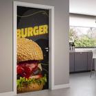 Adesivo De Porta Lanche Burguer Fundo Preto-83X210Cm