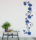 Adesivo Decorativo Arvore Rosa Flor 3d Azul Nacional