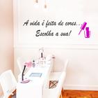 Adesivo Decorativo de Parede Esmalte e Frase salão de beleza esmalte - Gaudesivos