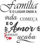 Adesivo Decorativo De Parede Frase Família E O Amor