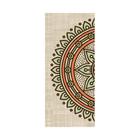 Adesivo Decorativo Porta Mandala Tons Laranja Fundo Linho - ColorMyHome