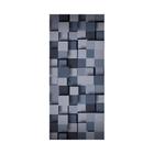 Adesivo Decorativo Porta Quadrados Abstratos Tons Azul Preto - ColorMyHome