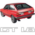 Adesivo Emblema Aplique Letreiro Gt 1.8 Traseira Vw Gol 1983 A 1986 Cinza