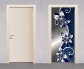 Adesivo Envelopamento Decorativo de Porta Flores Floral Azul