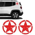 Adesivo Estrela P/ Jeep Renegade Corroído Vermelho Genérico