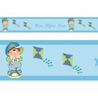 Adesivo faixa decorativa de parede infantil borda bebe azul - Pipas