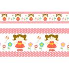 Adesivo faixa decorativa de parede infantil borda bebe rosa - Menina Florida - Fama Adesivos