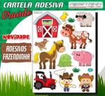 Adesivo Redondo Fazendinha Animais - 30 Unidades - Extra Festas